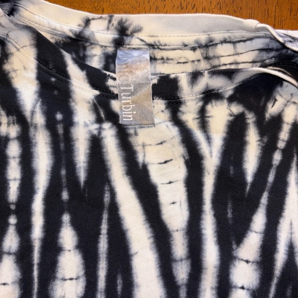 Annie Turbon Black and White Tie-Dye Top high end designer size large - Picture 1 of 7
